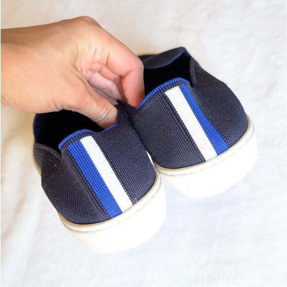 Rothy's The Original Slip On Navy Knit Flat Casual Sneaker, size 8.5 - Picture 2 of 5